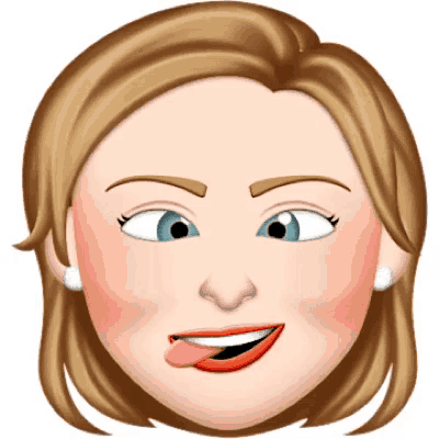 a cartoon of a woman with her tongue out