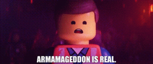 The Lego Movie Emmet GIF - The Lego Movie Emmet Armamageddon Is Real GIFs