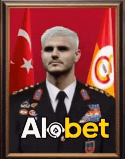 a framed picture of a man in a military uniform with the word alobet on it