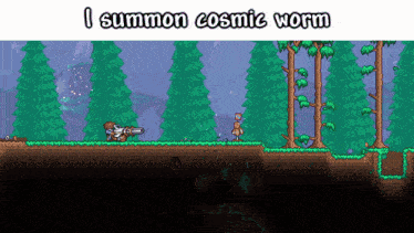 a video game with the words i summon cosmic worm