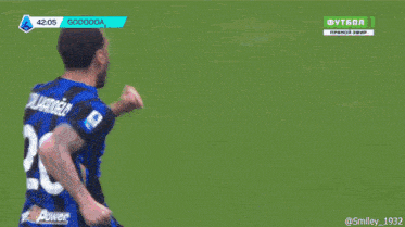 a soccer player is celebrating a goal during a game