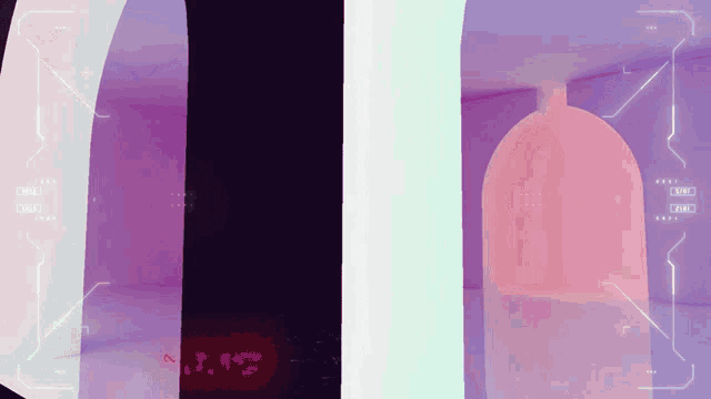 a computer screen shows a purple and a pink object with j.m.c. on it