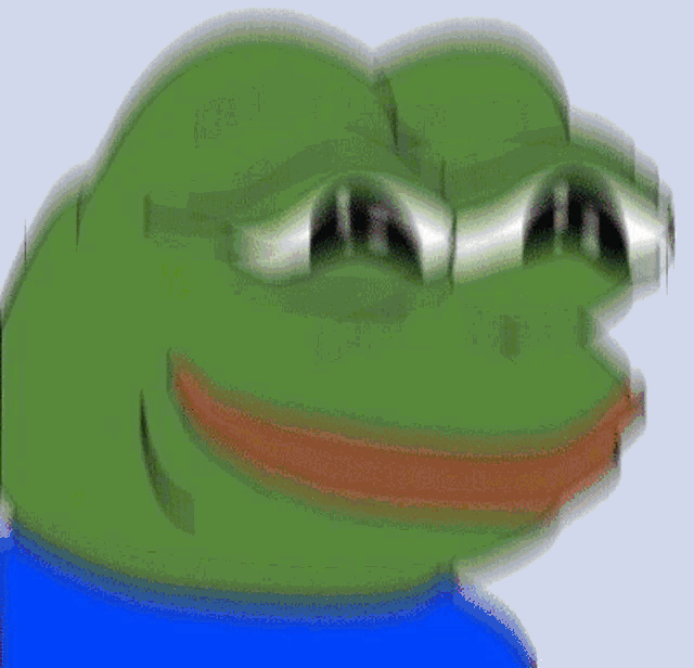 a cartoon of a green frog with a smile on his face