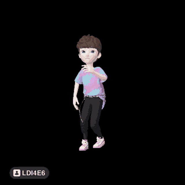 a boy in a tie dye shirt and hello kitty shoes