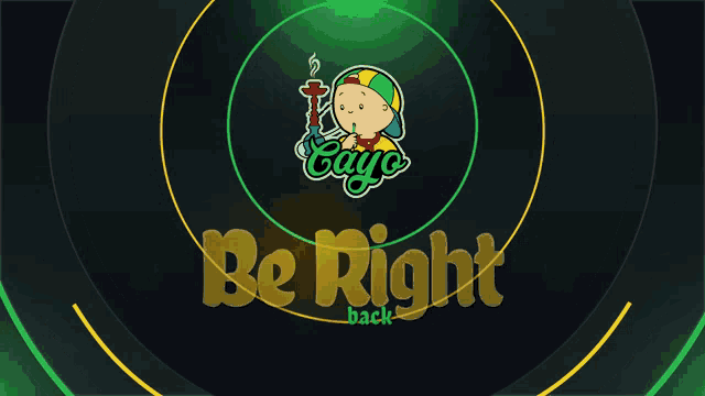 a cartoon of a boy smoking a cigarette and the words be right
