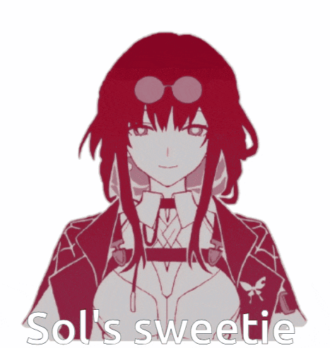 a drawing of a girl with the words sol 's sweetie written below her