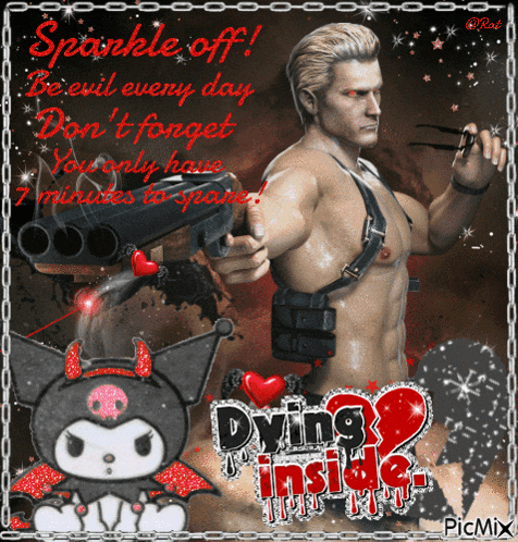 a picture of a man holding a gun with the words " spankle off " on it