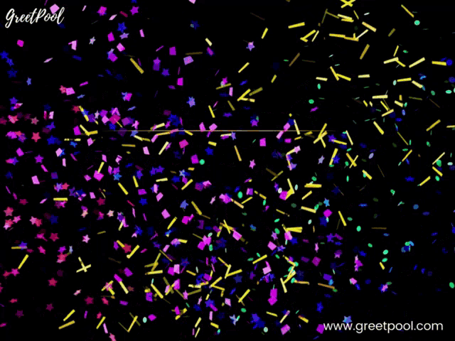 a virtual cheers for work anniversary greeting card with confetti and champagne glasses