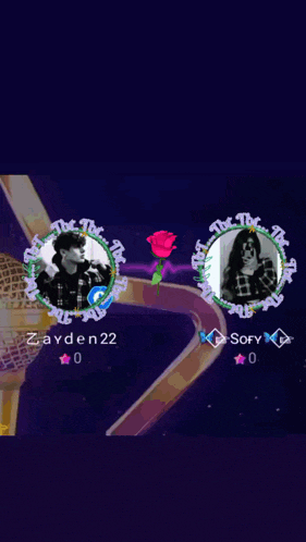 a picture of a man and a woman with the name zayden22 on them