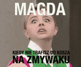 a woman with a surprised look on her face and the word magda on the top