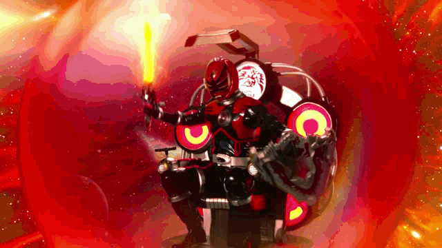 a cartoon character is holding a torch and sitting on a chair