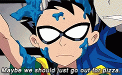 Robin Teen Titans GIF - Robin Teen Titans We Should Go Out For Pizza GIFs