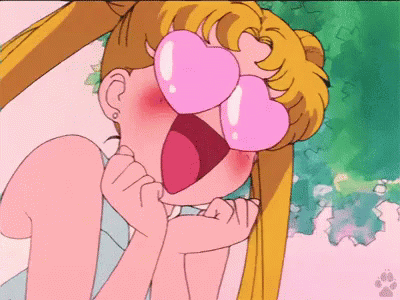ズキューン キュン 恋　一目惚れ GIF - Sailor Moon Kyun In Love GIFs