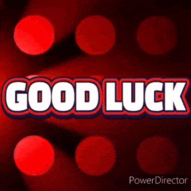 a red background with the words " se good luck vel "