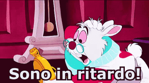 Scappo Sono In Ritardo Corro Bianconiglio GIF - I Run Im Late White Rabbit GIFs