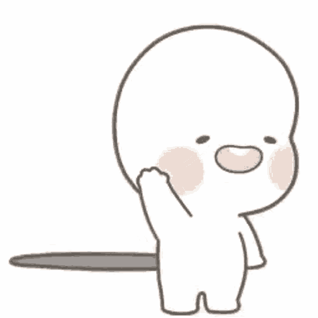 a cartoon character is standing next to a hole in the ground and waving .