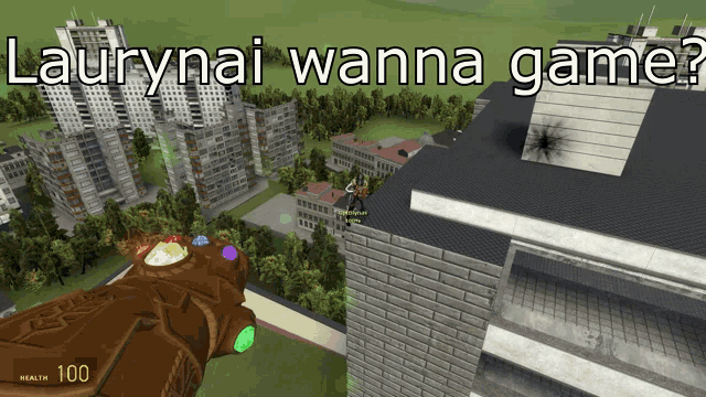 a screenshot of a video game with the words laurynai wanna game