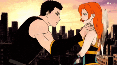 a cartoon of a man and a woman with the word viciu in the upper right corner