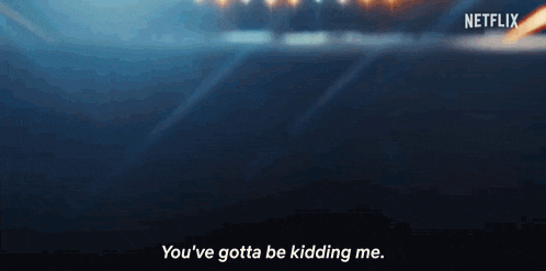 a blurred image of a netflix logo with a person saying you 've gotta be kidding me