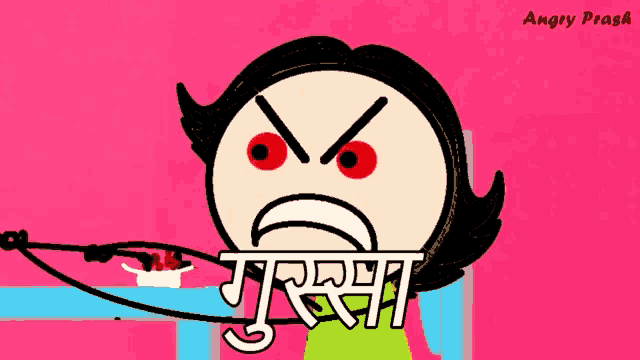 a cartoon of an angry woman with the name angry rash written on the bottom