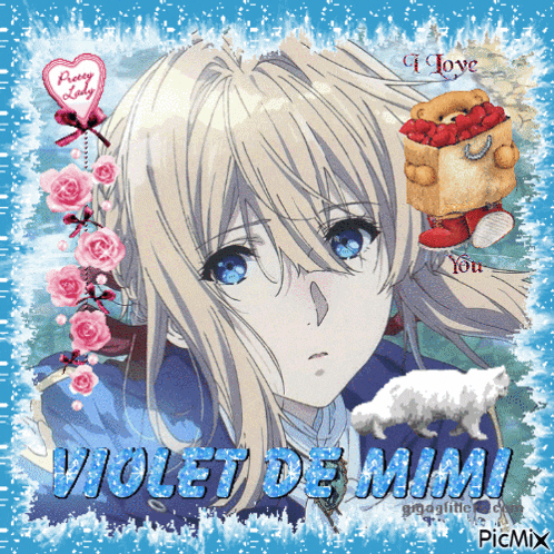 a picture of a girl with the name violet de mimi