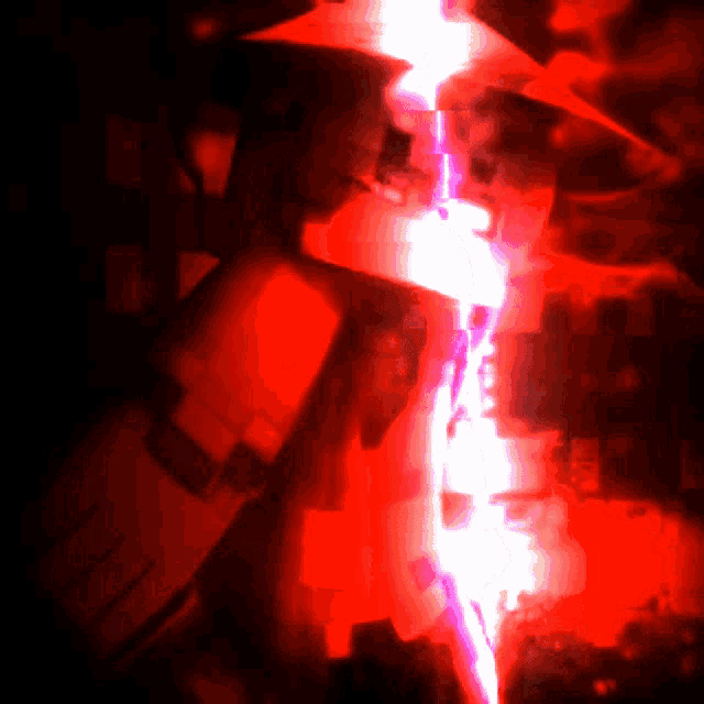 a red background with a light coming out of the middle