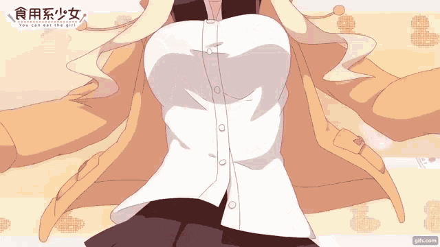 a cartoon of a girl with the words you can eat the girl on it