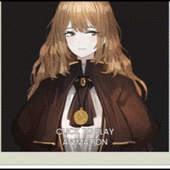 a picture of a girl with long hair and a clock on her chest