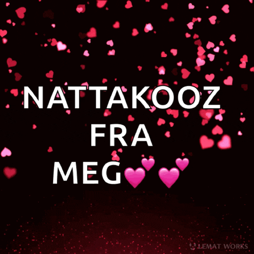 a black background with the words nattakoor fra meg