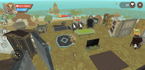a screenshot of a video game with the number 30 at the bottom