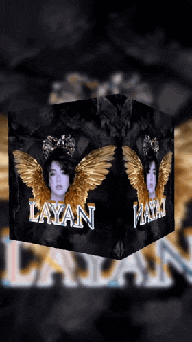 a picture of a woman with wings and the name layan