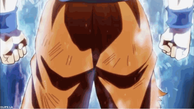 a close up of a person 's butt with the words clips la on the bottom right