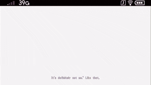 a purple haired anime character says it 's definitely not me like that ..