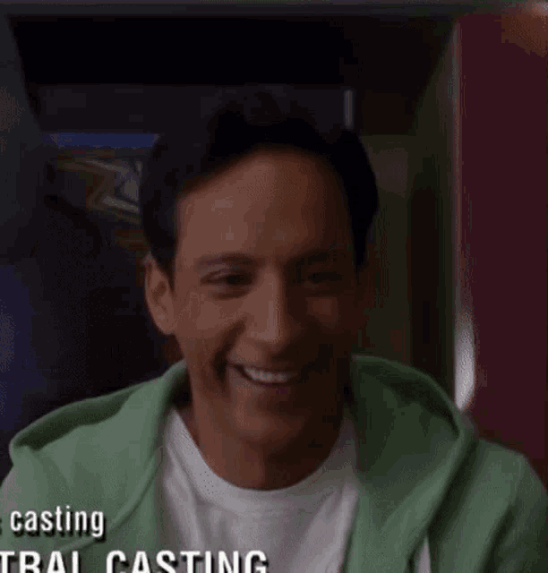 a man is wearing a green hoodie with the words business productions llc on the bottom