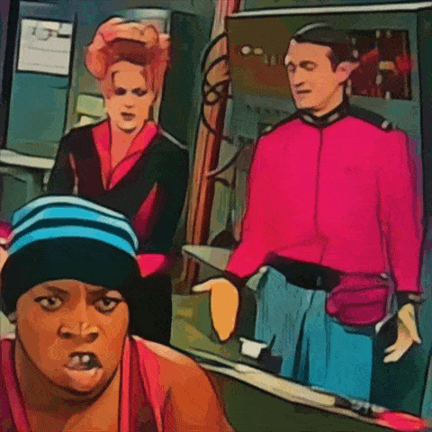 a cartoon drawing of a man in a red jacket