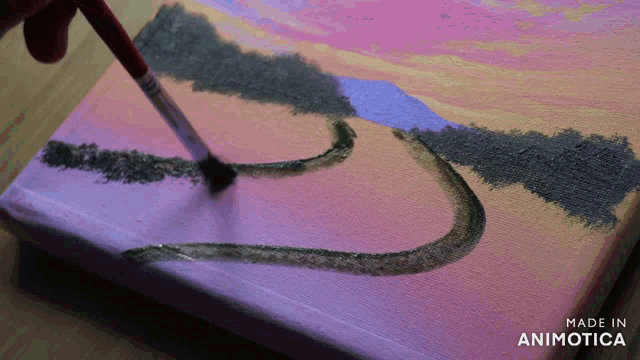 a painting on a canvas with the words made in animotica