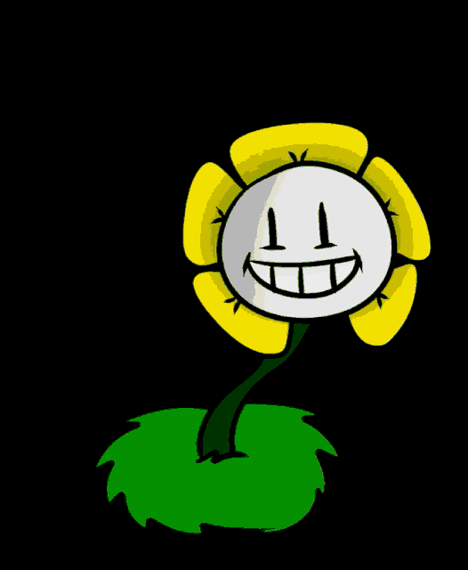 a drawing of a flower with a smiling face