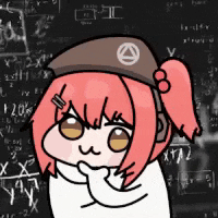 a cartoon of a girl wearing headphones and a hat standing in front of a blackboard filled with math equations .