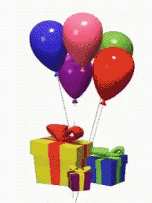 Gifts Balloons GIF - Gifts Balloons Birthday Gifts GIFs