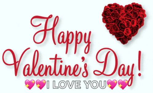 a valentine 's day greeting with a heart made of roses
