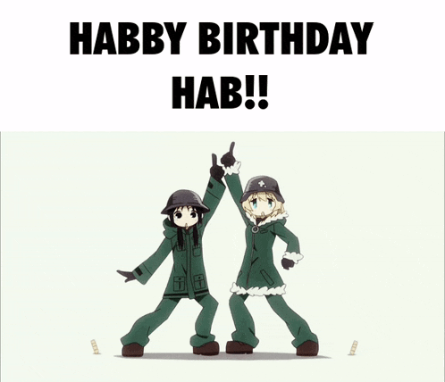 a poster that says happy birthday hab on it