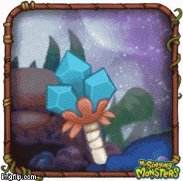 a picture of a singing monsters game with a blue flower