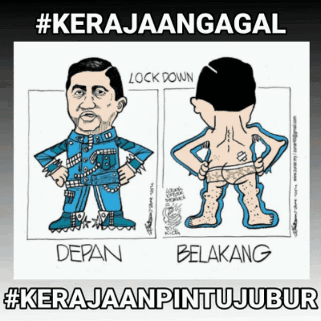 a cartoon of a man with the words lock down on the top