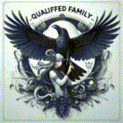 a picture of a woman and a bird with the words qualified family on it