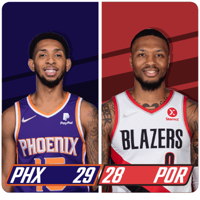 Phoenix Suns (29) Vs. Portland Trail Blazers (28) First-second Period Break GIF - Nba Basketball Nba 2021 GIFs