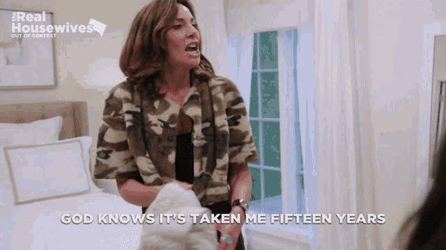 a woman says god knows it 's taken me fifteen years in a bedroom