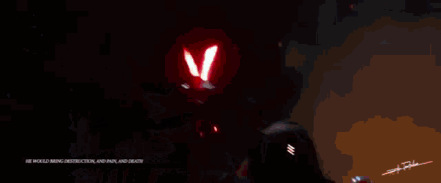a red background with the words " we would bring destruction and pain " written on it