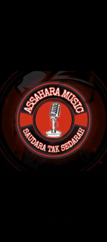 assahara music logo with a microphone in the center