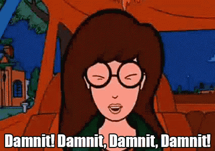 a cartoon of a woman wearing glasses and saying damnit ! damnit , damnit , damnit !