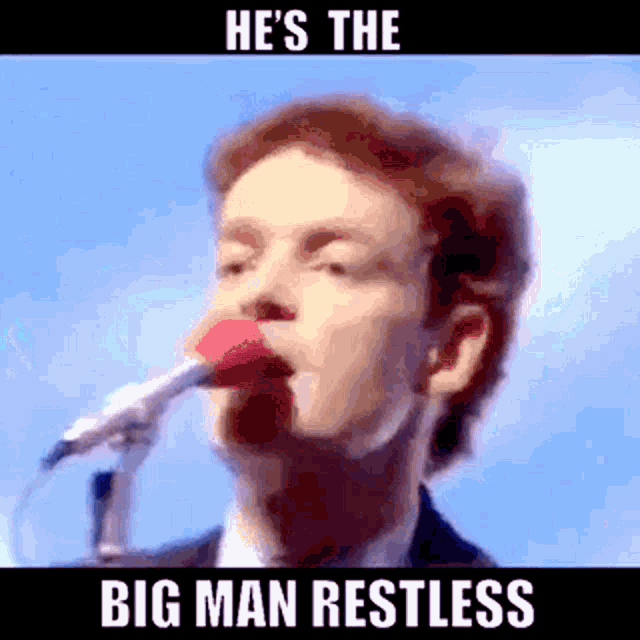 Kissing The Pink Big Man Restless GIF - Kissing The Pink Big Man Restless New Wave GIFs